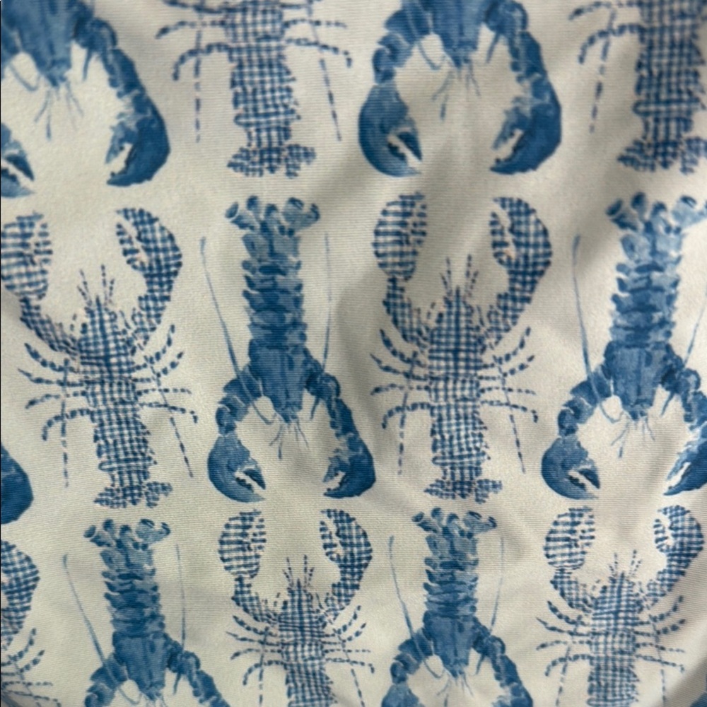 Classic Prep Blue One Piece Swimsuit with Lobster Print - Picture 3 of 3